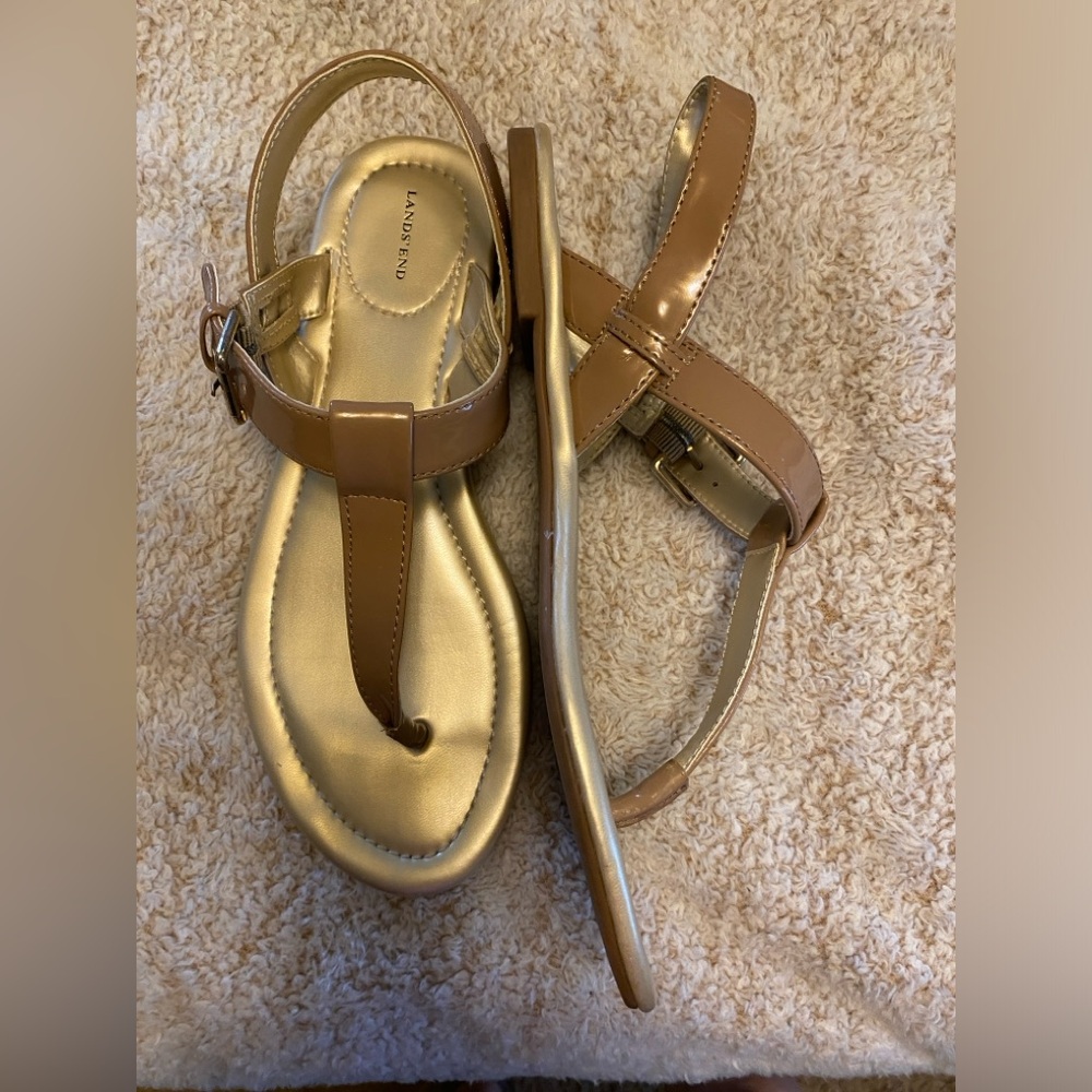 Ladies thong sandals.  Dark nude.
